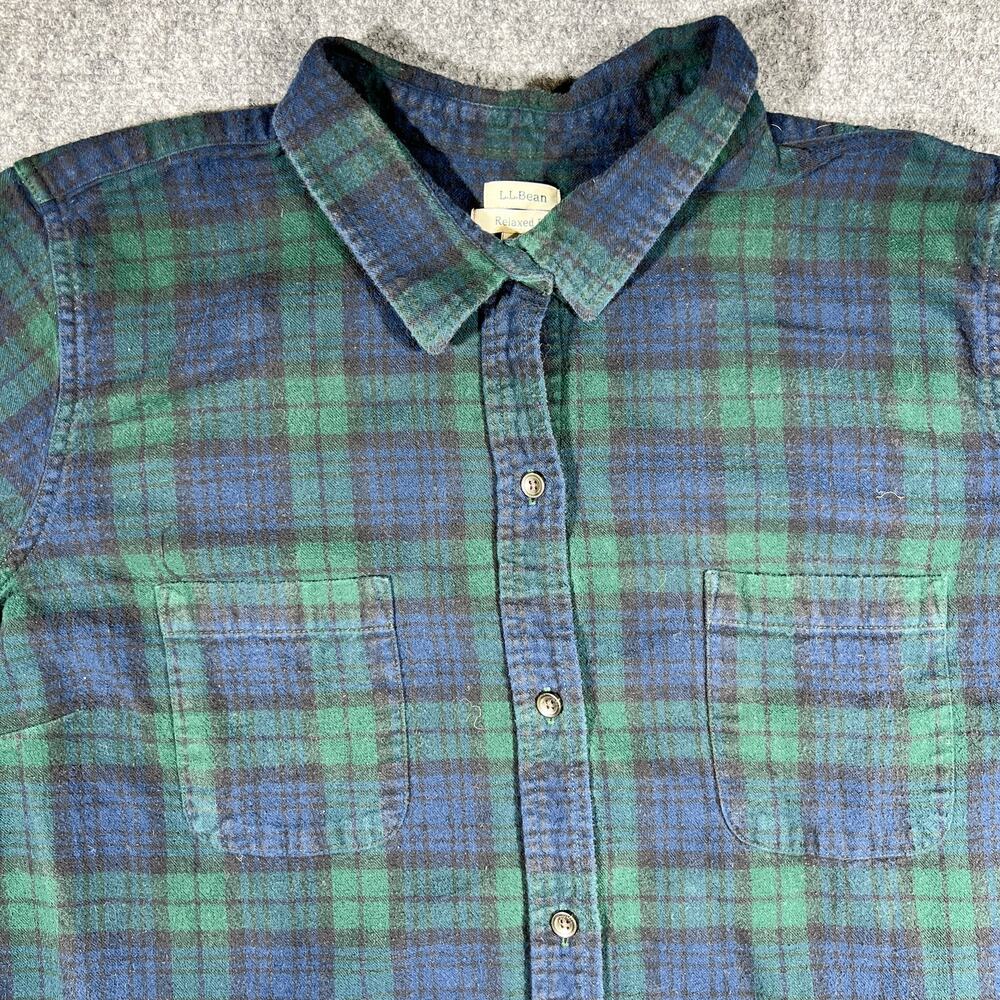Vintage L.L. Bean Flannel Shirt Women's 3X Plus Relaxed Fit Plaid